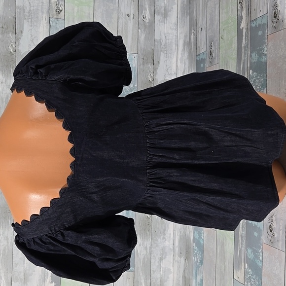 Kika Vargas Dark Denim Look Button Up Shirt/Top/Blouse Sz X-Small - Picture 4 of 6